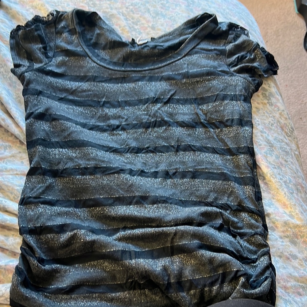 Ruched side glitter tee